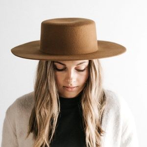 Gigi Pip Dahlia Boater Brown size 55